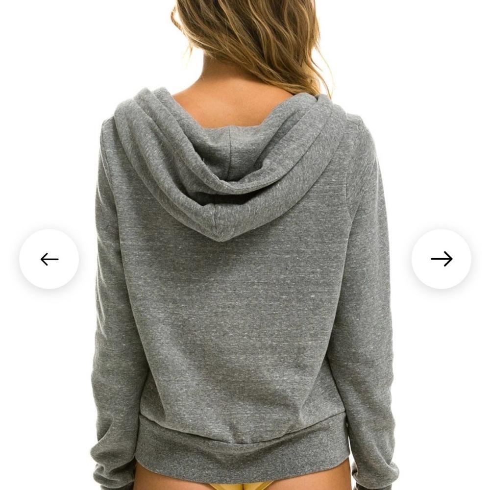 Aviator Nation 5 STRIPE HOODIE - HEATHER GREY Medium NWT - Picture 3 of 6